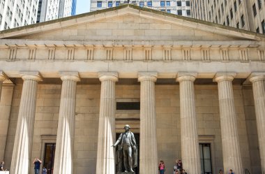 New York manzarası ve insanlar