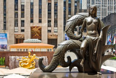 New York manzarası ve insanlar