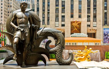 New York manzarası ve insanlar