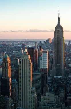 New York manzarası ve insanlar