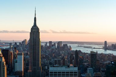 New York manzarası ve insanlar