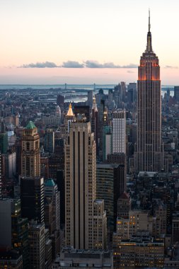 New York manzarası ve insanlar