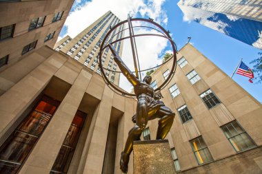 New York manzarası ve insanlar