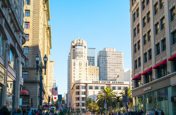 San Francisco, USA - September 21, 2015: The architectures of Powell street near Union Square