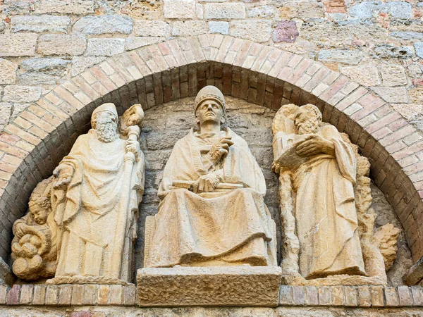 Italien Volterra Eine Skulpturale Religiöse Nische Der Wand Der Kathrdrale — Stockfoto