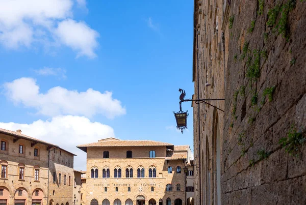 Volterra Itálie Července 2018 Středověké Paláce Náměstí Dei Priori — Stock fotografie
