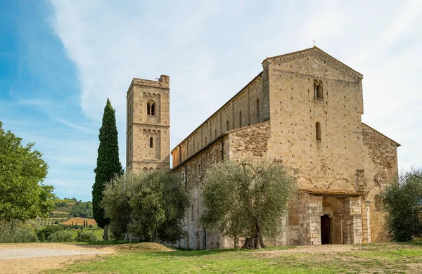 Castelnuovo Dellabbate Italy Municipaliry Montalcino Antimo Abbey Twelth Century — 스톡 사진