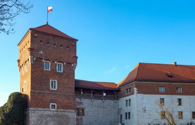Cracow, Polonya - 7 Aralık 2017: The Thief tower of the wawel castle