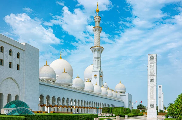 Abu Dhabi Emirados Árabes Unidos Grande Mesquita Sheick Zayed Vista — Fotografia de Stock