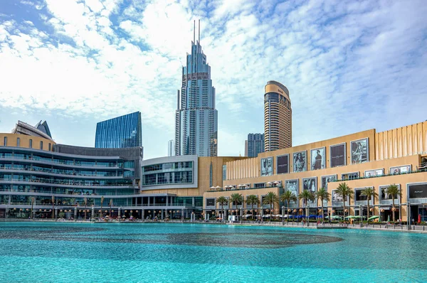 Dubai Emirados Árabes Unidos Maio 2018 Torres Dubai Mall Vistos — Fotografia de Stock