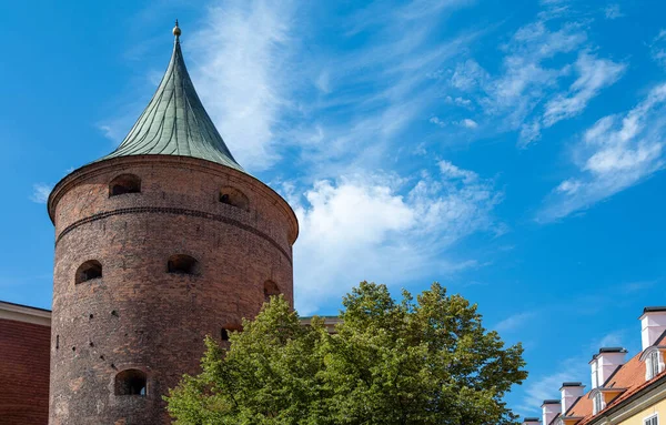 Riga Lettonia Caserma Giacobbe Vista Verso Alto Della Storica Torre — Foto Stock