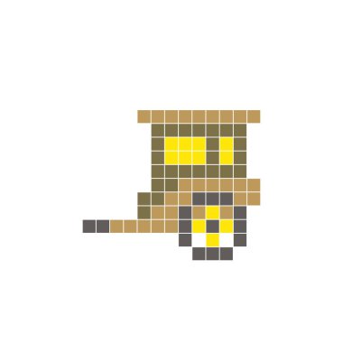 Temiz bir ikon düzeninde geometrik kare renk bloklarından yapılmış düz bir piksel tasarımı. Yaratıcı modern elementler, izole eşyalar ya da parlak zanaat projeleri için uygundur. Piksel sanat arabası