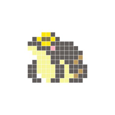 Temiz bir ikon düzeninde geometrik kare renk bloklarından yapılmış düz bir piksel tasarımı. Yaratıcı modern elementler, izole eşyalar ya da parlak zanaat projeleri için uygundur. Piksel Sanat Kurbağası