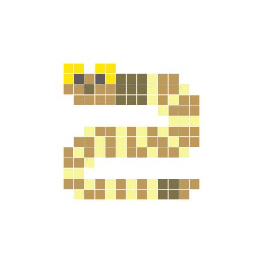 Temiz bir ikon düzeninde geometrik kare renk bloklarından yapılmış düz bir piksel tasarımı. Yaratıcı modern elementler, izole eşyalar ya da parlak zanaat projeleri için uygundur. Piksel resim solucanı