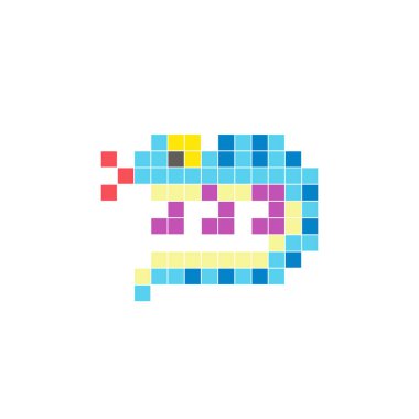 Temiz bir ikon düzeninde geometrik kare renk bloklarından yapılmış düz bir piksel tasarımı. Yaratıcı modern elementler, izole eşyalar ya da parlak zanaat projeleri için uygundur. Piksel Sanat Kertenkelesi