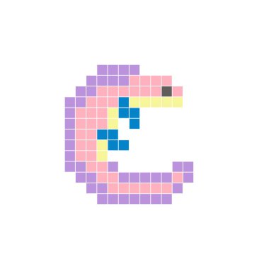 Temiz bir ikon düzeninde geometrik kare renk bloklarından yapılmış düz bir piksel tasarımı. Yaratıcı modern elementler, izole eşyalar ya da parlak zanaat projeleri için uygundur. Piksel sanat semenderi