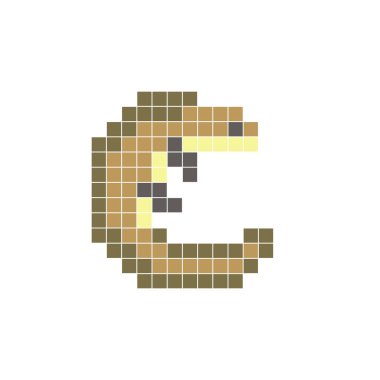 Temiz bir ikon düzeninde geometrik kare renk bloklarından yapılmış düz bir piksel tasarımı. Yaratıcı modern elementler, izole eşyalar ya da parlak zanaat projeleri için uygundur. Piksel sanat semenderi