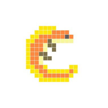 Temiz bir ikon düzeninde geometrik kare renk bloklarından yapılmış düz bir piksel tasarımı. Yaratıcı modern elementler, izole eşyalar ya da parlak zanaat projeleri için uygundur. Piksel sanat semenderi