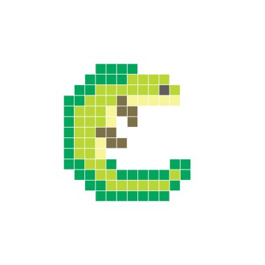 Temiz bir ikon düzeninde geometrik kare renk bloklarından yapılmış düz bir piksel tasarımı. Yaratıcı modern elementler, izole eşyalar ya da parlak zanaat projeleri için uygundur. Piksel sanat semenderi