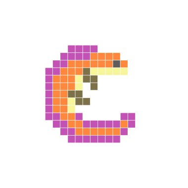 Temiz bir ikon düzeninde geometrik kare renk bloklarından yapılmış düz bir piksel tasarımı. Yaratıcı modern elementler, izole eşyalar ya da parlak zanaat projeleri için uygundur. Piksel sanat semenderi