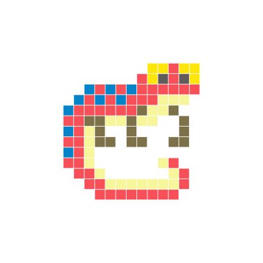 Temiz bir ikon düzeninde geometrik kare renk bloklarından yapılmış düz bir piksel tasarımı. Yaratıcı modern elementler, izole eşyalar ya da parlak zanaat projeleri için uygundur. Piksel sanat kertenkelesi