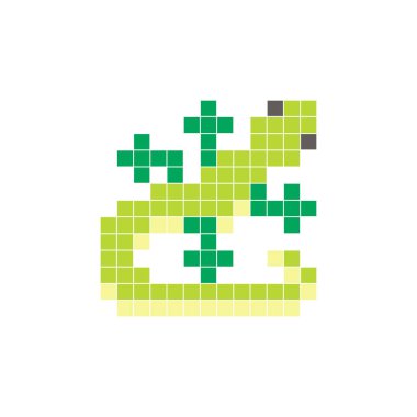 Temiz bir ikon düzeninde geometrik kare renk bloklarından yapılmış düz bir piksel tasarımı. Yaratıcı modern elementler, izole eşyalar ya da parlak zanaat projeleri için uygundur. Piksel sanat kertenkelesi