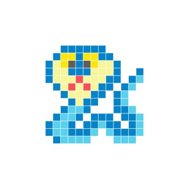 Temiz bir ikon düzeninde geometrik kare renk bloklarından yapılmış düz bir piksel tasarımı. Yaratıcı modern elementler, izole eşyalar ya da parlak zanaat projeleri için uygundur. Piksel sanat kobrası