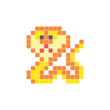 Temiz bir ikon düzeninde geometrik kare renk bloklarından yapılmış düz bir piksel tasarımı. Yaratıcı modern elementler, izole eşyalar ya da parlak zanaat projeleri için uygundur. Piksel sanat kobrası