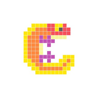 Temiz bir ikon düzeninde geometrik kare renk bloklarından yapılmış düz bir piksel tasarımı. Yaratıcı modern elementler, izole eşyalar ya da parlak zanaat projeleri için uygundur. Piksel sanat semenderi