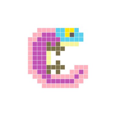 Temiz bir ikon düzeninde geometrik kare renk bloklarından yapılmış düz bir piksel tasarımı. Yaratıcı modern elementler, izole eşyalar ya da parlak zanaat projeleri için uygundur. Piksel sanat semenderi