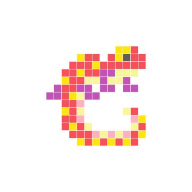 Temiz bir ikon düzeninde geometrik kare renk bloklarından yapılmış düz bir piksel tasarımı. Yaratıcı modern elementler, izole eşyalar ya da parlak zanaat projeleri için uygundur. Piksel sanat kertenkelesi