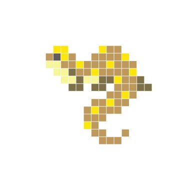 Temiz bir ikon düzeninde geometrik kare renk bloklarından yapılmış düz bir piksel tasarımı. Yaratıcı modern elementler, izole eşyalar ya da parlak zanaat projeleri için uygundur. Piksel Sanat Kertenkelesi