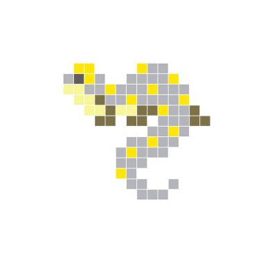 Temiz bir ikon düzeninde geometrik kare renk bloklarından yapılmış düz bir piksel tasarımı. Yaratıcı modern elementler, izole eşyalar ya da parlak zanaat projeleri için uygundur. Piksel Sanat Kertenkelesi