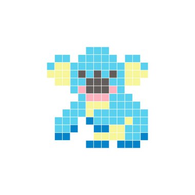 Temiz bir ikon düzeninde geometrik kare renk bloklarından yapılmış düz bir piksel tasarımı. Yaratıcı modern elementler, izole eşyalar ya da parlak zanaat projeleri için uygundur. Piksel sanat koalası