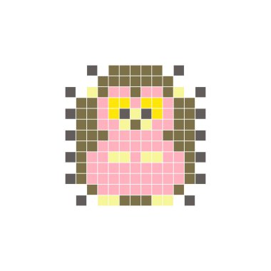 Temiz bir ikon düzeninde geometrik kare renk bloklarından yapılmış düz bir piksel tasarımı. Yaratıcı modern elementler, izole eşyalar ya da parlak zanaat projeleri için uygundur. Pixel sanat kirpisi