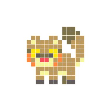 Temiz bir ikon düzeninde geometrik kare renk bloklarından yapılmış düz bir piksel tasarımı. Yaratıcı modern elementler, izole eşyalar ya da parlak zanaat projeleri için uygundur. Piksel resim kırmızı panda