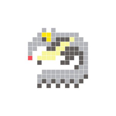 Temiz bir ikon düzeninde geometrik kare renk bloklarından yapılmış düz bir piksel tasarımı. Yaratıcı modern elementler, izole eşyalar ya da parlak zanaat projeleri için uygundur. Resim karıncayiyeni