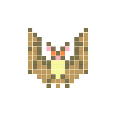 Temiz bir ikon düzeninde geometrik kare renk bloklarından yapılmış düz bir piksel tasarımı. Yaratıcı modern elementler, izole eşyalar ya da parlak zanaat projeleri için uygundur. Piksel sanat sopası