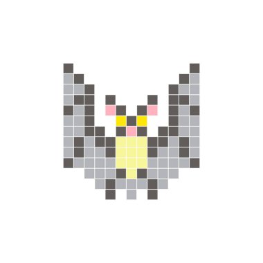 Temiz bir ikon düzeninde geometrik kare renk bloklarından yapılmış düz bir piksel tasarımı. Yaratıcı modern elementler, izole eşyalar ya da parlak zanaat projeleri için uygundur. Piksel sanat sopası