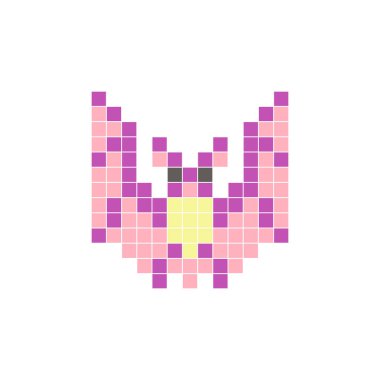 Temiz bir ikon düzeninde geometrik kare renk bloklarından yapılmış düz bir piksel tasarımı. Yaratıcı modern elementler, izole eşyalar ya da parlak zanaat projeleri için uygundur. Piksel sanat sopası