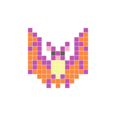 Temiz bir ikon düzeninde geometrik kare renk bloklarından yapılmış düz bir piksel tasarımı. Yaratıcı modern elementler, izole eşyalar ya da parlak zanaat projeleri için uygundur. Piksel sanat sopası