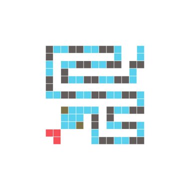 Temiz bir ikon düzeninde geometrik kare renk bloklarından yapılmış düz bir piksel tasarımı. Yaratıcı modern elementler, izole eşyalar ya da parlak zanaat projeleri için uygundur. Piksel Sanat Yılanı