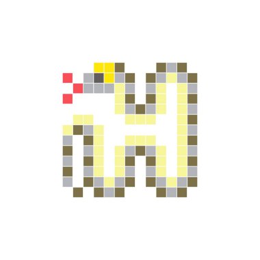 Temiz bir ikon düzeninde geometrik kare renk bloklarından yapılmış düz bir piksel tasarımı. Yaratıcı modern elementler, izole eşyalar ya da parlak zanaat projeleri için uygundur. Piksel Sanat Yılanı