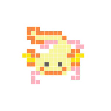 Temiz bir ikon düzeninde geometrik kare renk bloklarından yapılmış düz bir piksel tasarımı. Yaratıcı modern elementler, izole eşyalar ya da parlak zanaat projeleri için uygundur. Pixel sanat axolotl!