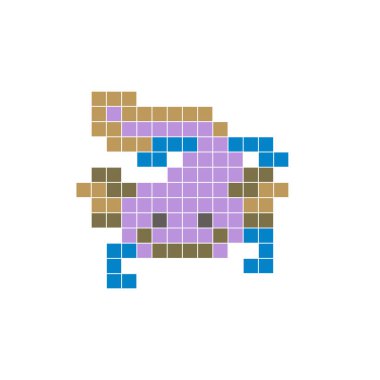 Temiz bir ikon düzeninde geometrik kare renk bloklarından yapılmış düz bir piksel tasarımı. Yaratıcı modern elementler, izole eşyalar ya da parlak zanaat projeleri için uygundur. Pixel sanat axolotl!