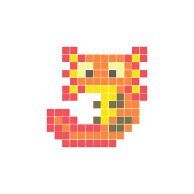 Temiz bir ikon düzeninde geometrik kare renk bloklarından yapılmış düz bir piksel tasarımı. Yaratıcı modern elementler, izole eşyalar ya da parlak zanaat projeleri için uygundur. Pixel sanat axolotl!