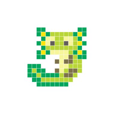 Temiz bir ikon düzeninde geometrik kare renk bloklarından yapılmış düz bir piksel tasarımı. Yaratıcı modern elementler, izole eşyalar ya da parlak zanaat projeleri için uygundur. Pixel sanat axolotl!
