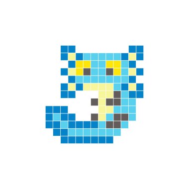 Temiz bir ikon düzeninde geometrik kare renk bloklarından yapılmış düz bir piksel tasarımı. Yaratıcı modern elementler, izole eşyalar ya da parlak zanaat projeleri için uygundur. Pixel sanat axolotl!