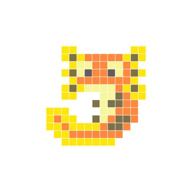 Temiz bir ikon düzeninde geometrik kare renk bloklarından yapılmış düz bir piksel tasarımı. Yaratıcı modern elementler, izole eşyalar ya da parlak zanaat projeleri için uygundur. Pixel sanat axolotl!