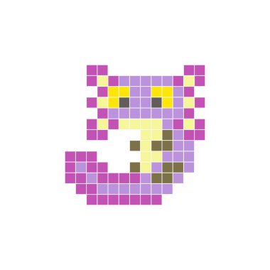Temiz bir ikon düzeninde geometrik kare renk bloklarından yapılmış düz bir piksel tasarımı. Yaratıcı modern elementler, izole eşyalar ya da parlak zanaat projeleri için uygundur. Pixel sanat axolotl!